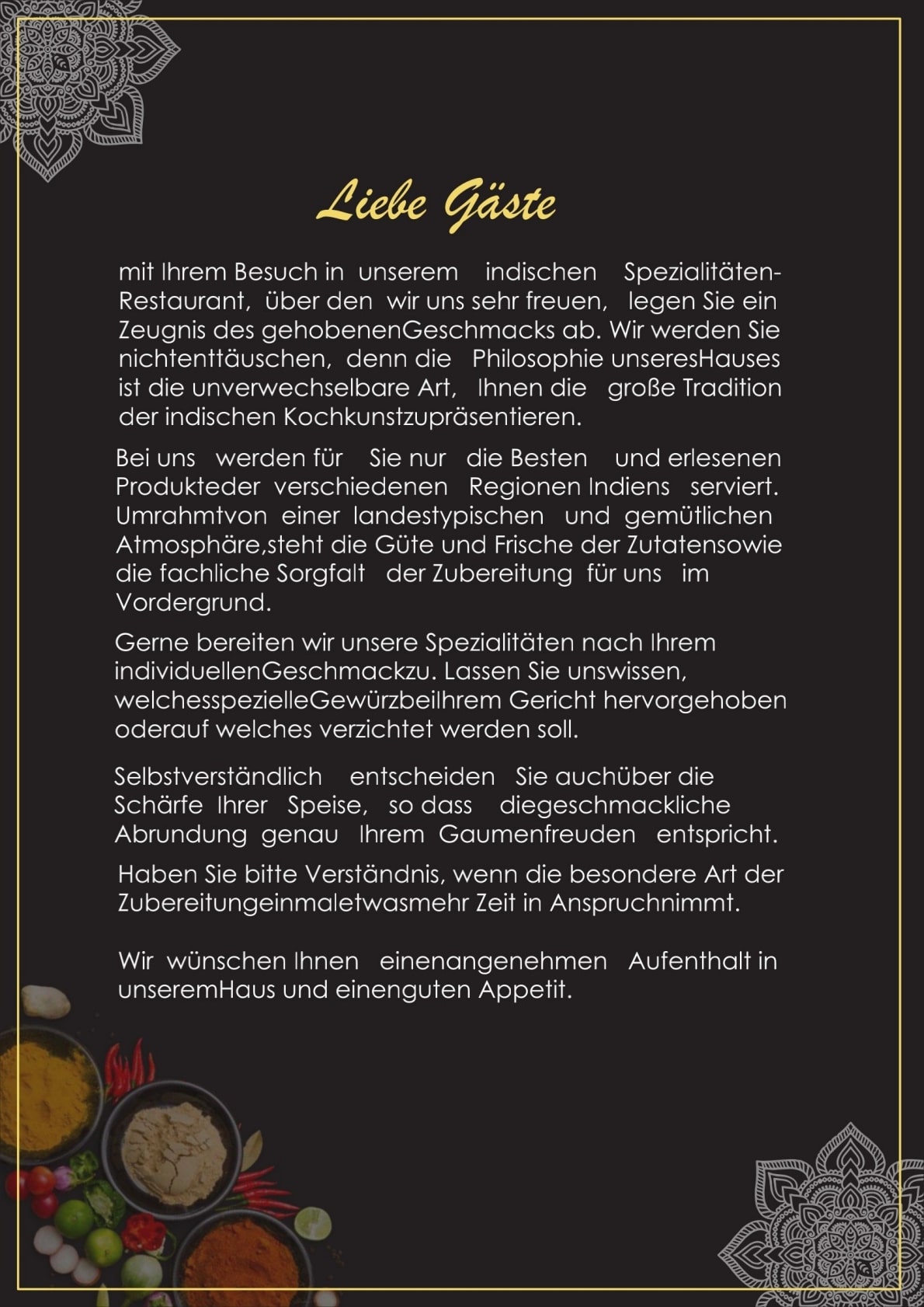 menu